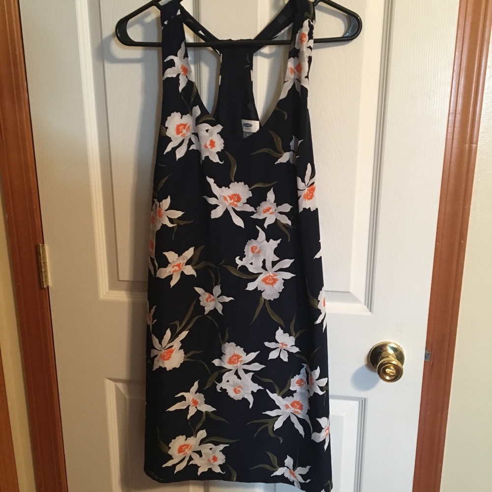 Navy blue floral dress